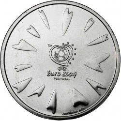 PORTUGAL 8 EUROS 2004 EUROCOPA DE FUTBOL 2004 CORAZONES The Score KM.758 MONEDA DE PLATA SC-