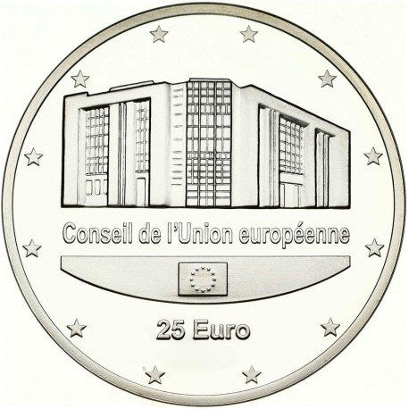 @Tirada 5.000 uds@ LUXEMBURGO 25 EUROS 2005 PRESIDENCIA DEL CONSEJO EUROPEO KM.98 MONEDA DE PLATA PROOF Luxembourg