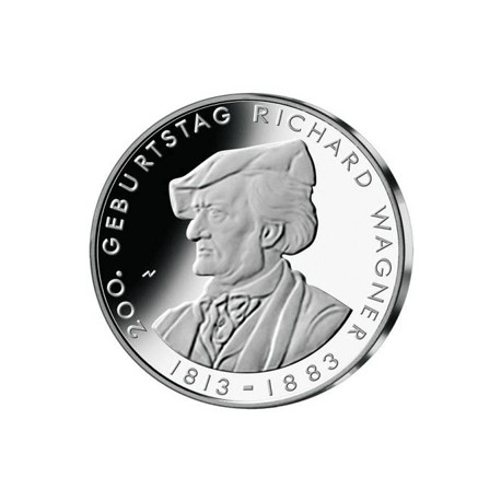 ALEMANIA 10 EUROS 2013 D RICHARD WAGNER MUSICO y COMPOSITOR MONEDA DE NICKEL SC