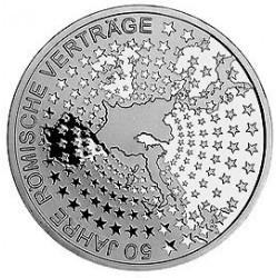 ALEMANIA 10 EUROS 2007 F TRATADO ROMA 50 ANIVERSARIO MONEDA DE PLATA PROOF Germany silver