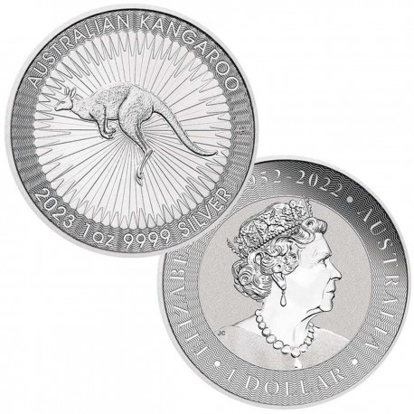 1 aaaaaacoin @ULTIMA MONEDA con REINA ISABEL II@ AUSTRALIA 1 DOLAR 2023 WILDLIFE CANGURO PLATA Australian Kangaroo OZ ONZA