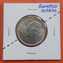 @ERROR REVERSO GIRADO@ BILBAO 2 PESETAS 1937 DAMA Gobierno de Euzkadi KM.2 MONEDA DE NICKEL GUERRA CIVIL EUSKADI España