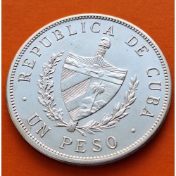 . @PRECIOSA@ CUBA 1 PESO 1915 ESTRELLA PATRIA y LIBERTAD KM.15 MONEDA DE PLATA @RARA@ silver coin R/3