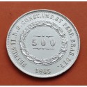 BRASIL 500 REIS 1863 EPOCA REY PEDRO II KM.464 MONEDA DE PLATA EBC- Brazil 500 Reais silver coin BRAZIL