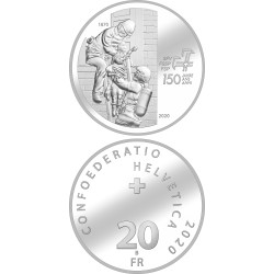 .SUIZA 20 FRANCOS 2020 B CUERPO DE BOMBEROS DE SUIZA MONEDA DE PLATA SC Switzerland 20 Francs