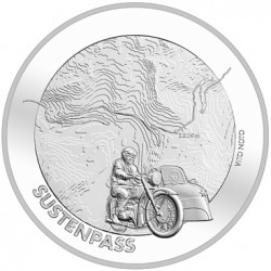.SUIZA 20 FRANCOS 2020 B SUSTENPASS MOTOCICLETA SIDECAR Swiss Alpine Passes MONEDA DE PLATA SC Switzerland 20 Francs