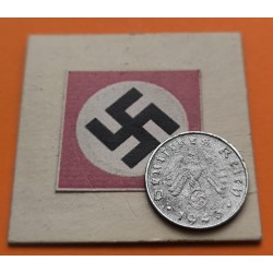 @RARA@ ALEMANIA 10 REICHSPFENNIG 1943 B AGUILA SOBRE ESVASTICA NAZI KM.101 MONEDA DE ZINC Germany III Reich WWII coin