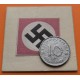 @RARA@ ALEMANIA 10 REICHSPFENNIG 1943 B AGUILA SOBRE ESVASTICA NAZI KM.101 MONEDA DE ZINC Germany III Reich WWII coin