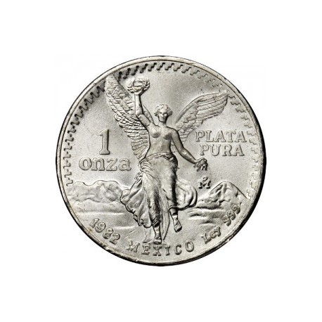 @1º AÑO DE EMISION@ MEXICO 1 ONZA 1982 ANGEL LIBERTAD MONEDA DE PLATA PURA 999 SC Mejico silver coin OZ OUNCE