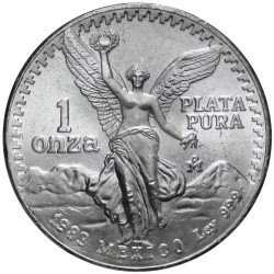 MEXICO 1 ONZA 1983 ANGEL LIBERTAD MONEDA DE PLATA PURA SC Mejico silver coin OZ OUNCE CÁPSULA