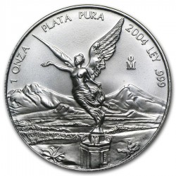 MEXICO 1 ONZA 2004 ANGEL LIBERTAD MONEDA DE PLATA PURA SC Mejico silver coin OZ OUNCE CÁPSULA