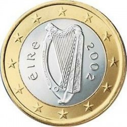 1º AÑO DE EMISIÓN x IRLANDA 1 EURO 2002 ARPA MONEDA BIMETALICA SC Eire Ireland 1€ COIN