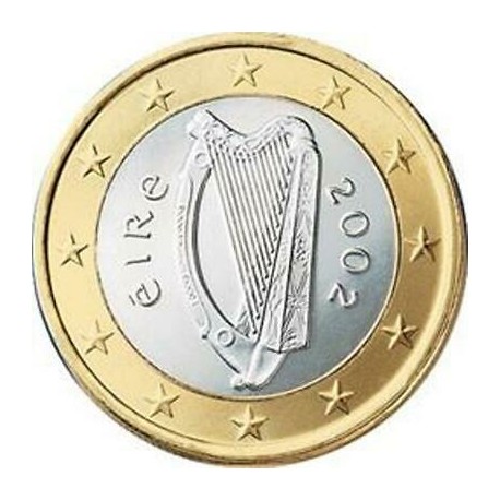 1º AÑO DE EMISIÓN x IRLANDA 1 EURO 2002 ARPA MONEDA BIMETALICA SC Eire Ireland 1€ COIN