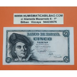 ESPAÑA 5 PESETAS 1948 JUAN SEBASTIAN ELCANO Serie A 02117291 Pick 136A EBC- Spain banknote