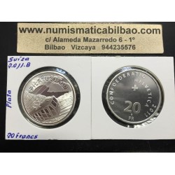 SUIZA 20 FRANCOS 2011 B PLATA PILATUSBAHN TREN FRANCS SWITZERLAN