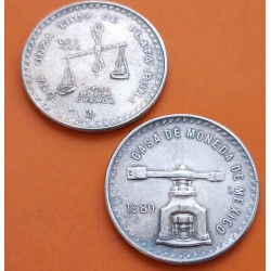 . 1 moneda x MEXICO 1 ONZA 1980 BALANZA KM.M49 MONEDA DE PLATA MBC TROY OZ silver coin R/3