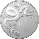 . 1 aaacoin @ENVIO YA@ AUSTRALIA 1 DOLAR 2024 AÑO DEL DRAGON Ram Mint II Lunar Serie 5ª MONEDA DE PLATA Oz ONZA