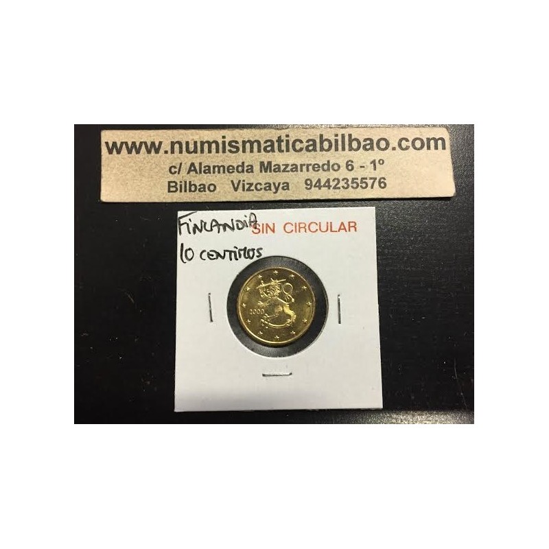 FINLANDIA 10 CENTIMOS 2000 LEON MONEDA DE LATON SC Finnland 10 Cts Euro coin