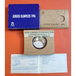 ESPAÑA 1000 PESETAS 1995 OLIMPIADA DE ATLANTA 96 JUEGOS OLIMPICOS MONEDA DE PLATA ESTUCHE y CERTIFICADO FNMT PROOF