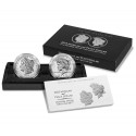 . @Tipo REVERSE PROOF TWO-COIN SET@ ESTADOS UNIDOS 1 DOLAR 2023 S MORGAN + 1 DOLAR 2023 Letra S PEACE PLATA Us Mint