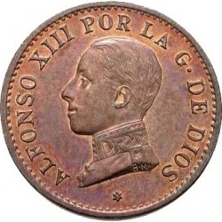 . 1 moneda LUJO x ESPAÑA Rey ALFONSO XIII 1 CENTIMO 1912 * 2 PCV REY y ESCUDO KM.731 BRONCE SC Spain R/2