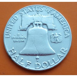 ESTADOS UNIDOS 1/2 DOLAR 1957 D BENJAMIN FRANKLIN KM.163 MONEDA DE PLATA MBC+ Half Dollar silver R/1
