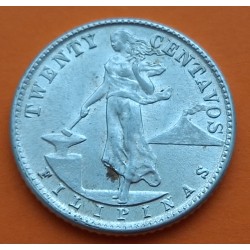 PHILIPPINES USA 1/2 DOLLAR 1947 S SILVER Half 50 CETAVOS