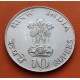 INDIA 10 RUPIAS 1969 MAHATMA GANDHI 100 ANIVERSARIO 1869-1948 KM.185 MONEDA DE PLATA EBC 10 Rupees silver coin