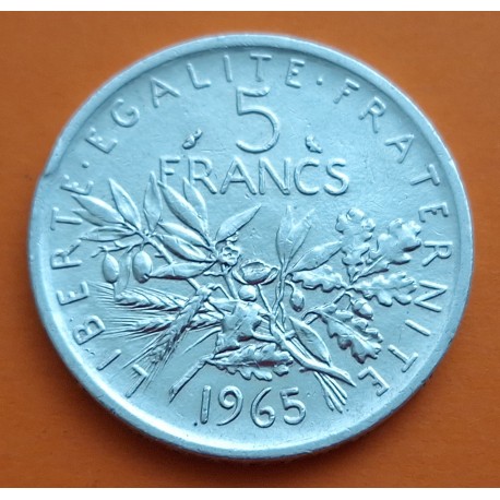 FRANCIA 5 FRANCOS 1965 SEMBRADORA SEMEUSE KM.926 MONEDA DE PLATA EBC France 5 Francs silver R/3