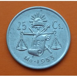 MEXICO 25 CENTAVOS 1953 BALANZA KM.433 MONEDA DE PLATA MBC Mejico Mexiko silver coin ESTADOS UNIDOS MEXICANOS
