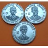 3 monedas LIMPIADAS x CUBA 20 PESOS 1977 BUSTOS DE AGRAMONTE + MACEO + MAXIMO KM.187+188+189 PLATA PROOF Caribe