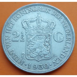 HOLANDA 2,50 GULDEN 1930 REINA GUILLERMINA KM.165 MONEDA DE PLATA MBC+ The Netherlands 2-1/2 silver R/3