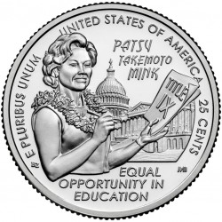 . 1 aaacoin @2/MAYO Envío@ ESTADOS UNIDOS 25 CENTAVOS 2024 D PATSI TAKEMOTO American Women Quarter 12ª / 20º MONEDA DE NICKEL