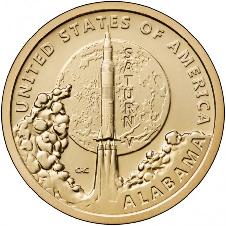 . 1 aaacoin @ENVIO YA@ ESTADOS UNIDOS 1 DOLAR 2024 D ALABAMA NAVE ESPACIAL American Innovation 23ª MONEDA DE LATON SC