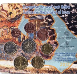 GRECIA CARTERA OFICIAL EUROS 2012 SC 1+2+5+10+20+50 CENTIMOS 1 EURO + 2 EUROS 2012 tipo EUROPA SET 8 MONEDAS ISLA DE JAVA