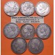 8 monedas x ESPAÑA 5 PESETAS 1870 1871 1875 1877 1885 1891 1892 1896 GOBIERNO PROVISIONAL a ALFONSO XIII DUROS PLATA 5,80 Onzas