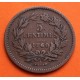 LUXEMBURGO 5 CENTIMOS 1860 A ESCUDO DEL GRAN DUQUE KM.22.2 MONEDA DE COBRE Luxembourg copper coin
