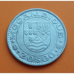 MOZAMBIQUE 20 CENTAVOS 1971 ESCUDO y VALOR KM.87 MONEDA DE NICKEL EBC- República Portuguesa Portugal