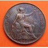 INGLATERRA 1 PENIQUE 1905 BRITANNIA EDUARDO VII KM.790 MONEDA DE BRONCE MBC+ 1 penny coin