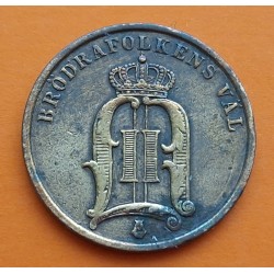 SUECIA 2 ORE 1932 VALOR y CORONAS del Rey OSKAR II KM.778 MONEDA DE BRONCE MBC- @ESCASA@ Sweden