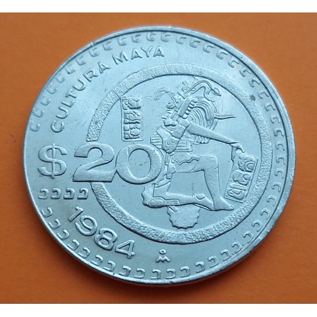 MEXICO 20 PESOS 1984 CULTURA MAYA KM.486 MONEDA DE NICKEL SC- Mejico Mexiko coin