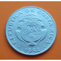 COSTA RICA 1 COLON 1954 BANCO CENTRAL DE LA REPUBLICA VALOR KM.186.1 MONEDA DE ACERO INOXIDABLE EBC