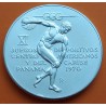 PANAMA 5 BALBOAS 1970 DISCOBOLO XI JUEGOS CENTROAMERICANOS KM.28 MONEDA DE PLATA EBC 1,06 ONZAS OZ