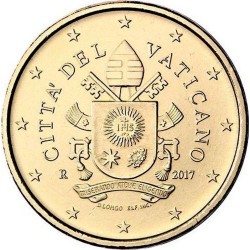. 1 moneda x VATICANO 50 CENTIMOS 2019 ESCUDO DEL PAPA FRANCISCO LATON SC