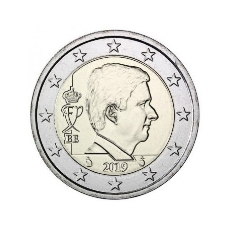 . 1 moneda @ESCASA @ BELGICA 2 EUROS 2019 REY ALBERTO KM.338 MONEDA CONMEMORATIVA SC Belgium