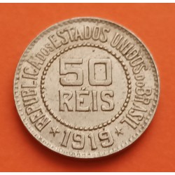 BRASIL 50 REIS 1919 DAMA y VALOR EN ORLA KM.517 MONEDA DE NICKEL EBC- Brazil