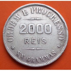 Republica Dos Estados Unidos do BRASIL 2000 REIS 1906 DAMA y VALOR KM.508 MONEDA DE PLATA MBC- Brazil silver