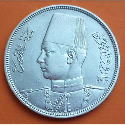 EGIPTO 10 PIASTRAS 1939 REY FAROUK 2ª GUERRA MUNDIAL KM.367 MONEDA DE PLATA EBC- Egypt WWII