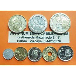 .ESPAÑA SERIE 2000 SC 1+5+10+25+50 + 100 PESETAS 2000 + 200 PESETAS 2000 + 500 PESETAS 2000 JUAN CARLOS I