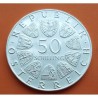 AUSTRIA 50 SCHILLINGS 1974 EXPOSICION DE JARDINERIA FLORES KM.2919 MONEDA DE PLATA PROOF Osterreich silver